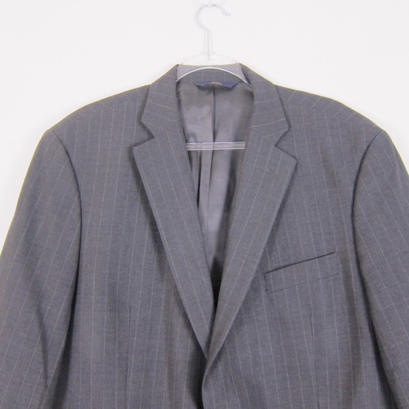 VTG Brooks Brothers 346 Striped Black Wool Blazer suit jacket 46R - Picture 2 of 12